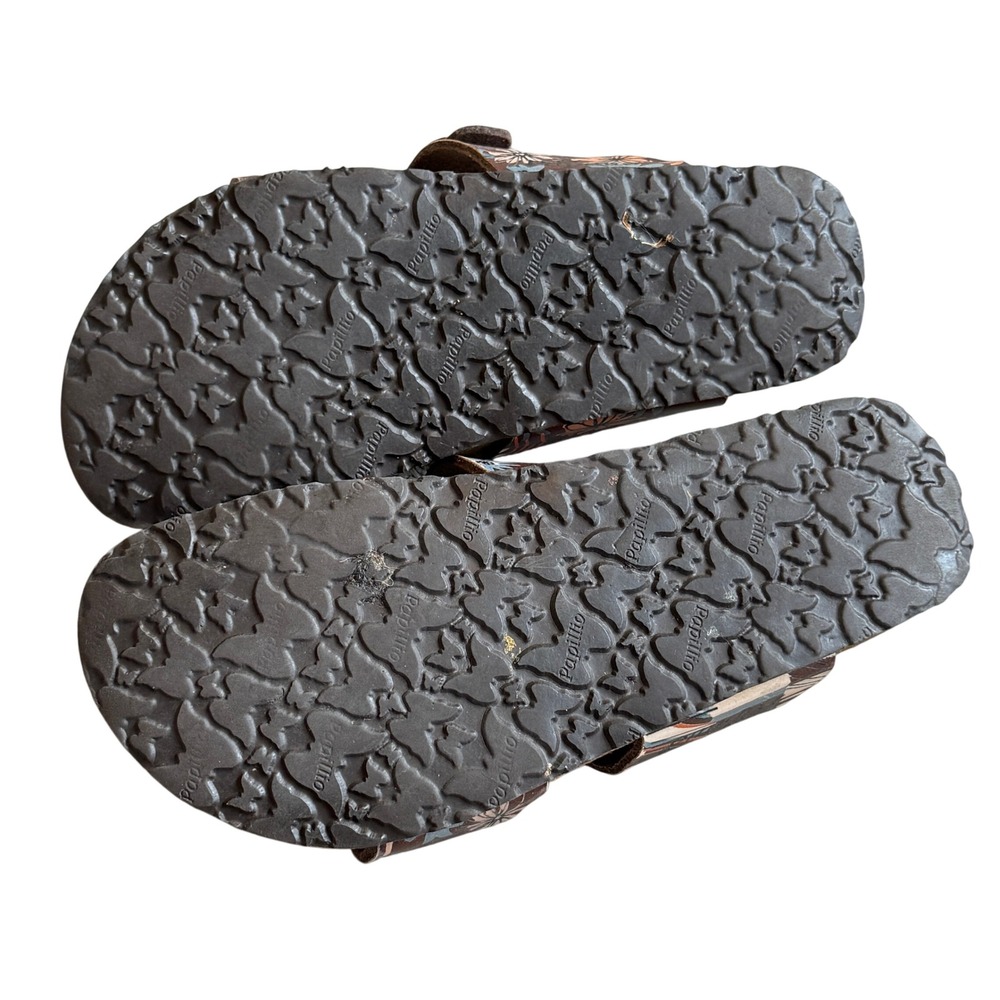 Papillio Birkenstock Arizona Sandals Brown Floral Print Slide 37 L6 M4 Spain - Picture 7 of 7